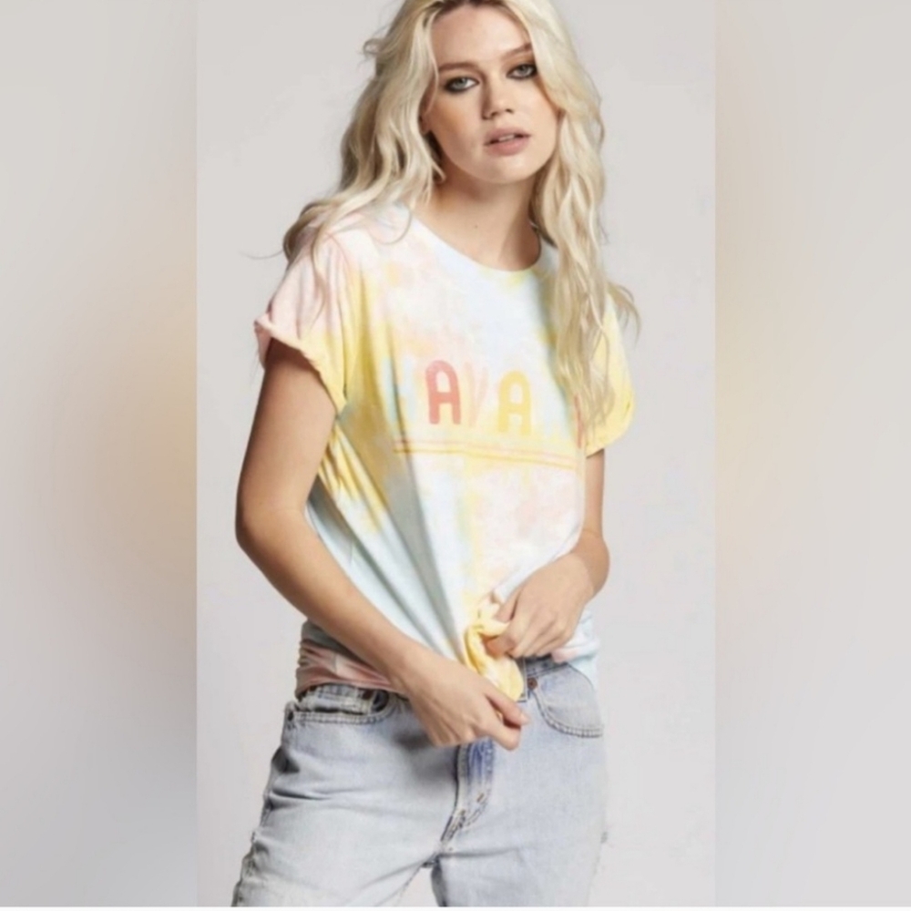 NWT Recycled Karma Havana Tie Dye Tropical Guacara Graphic Tee